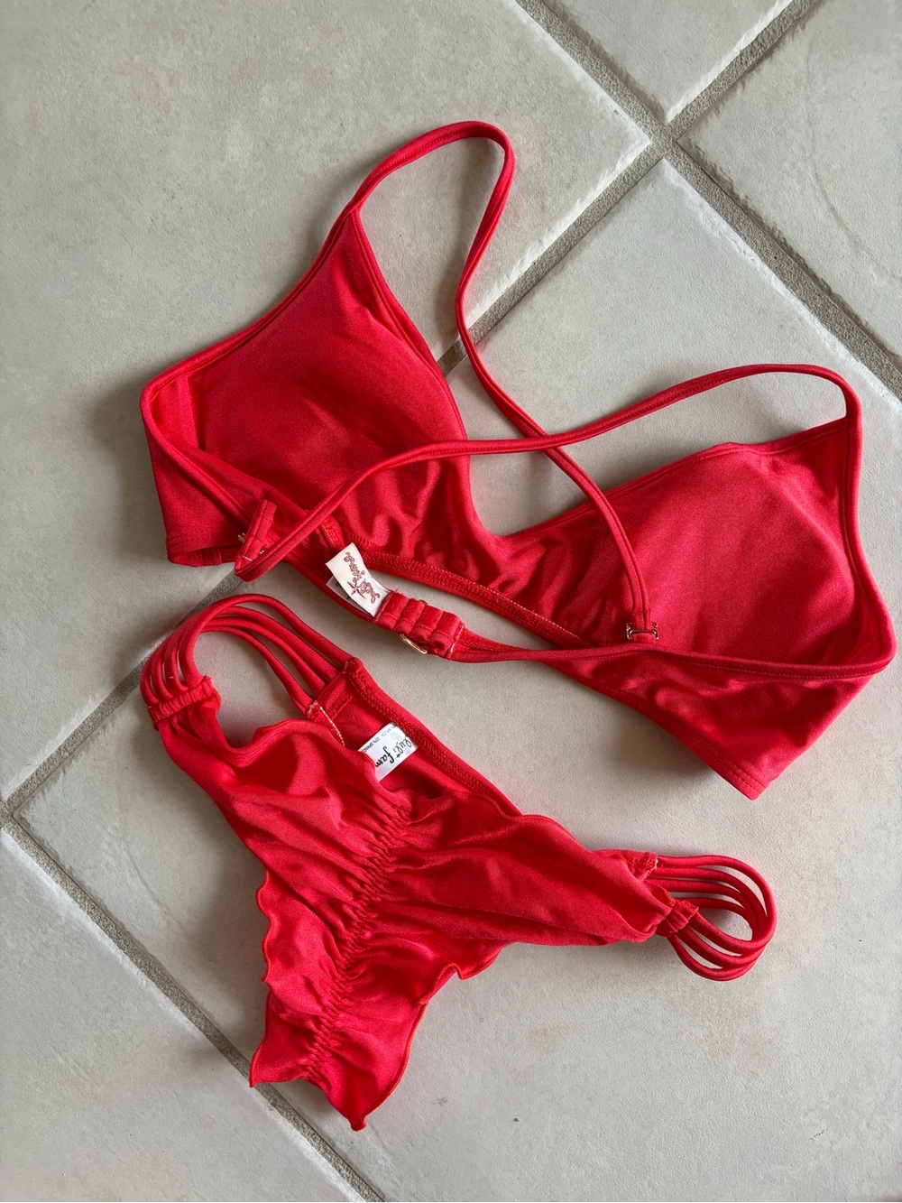 Luli Fama Red Cosita Buena Bikini Top and Bottom - Picture 2 of 3